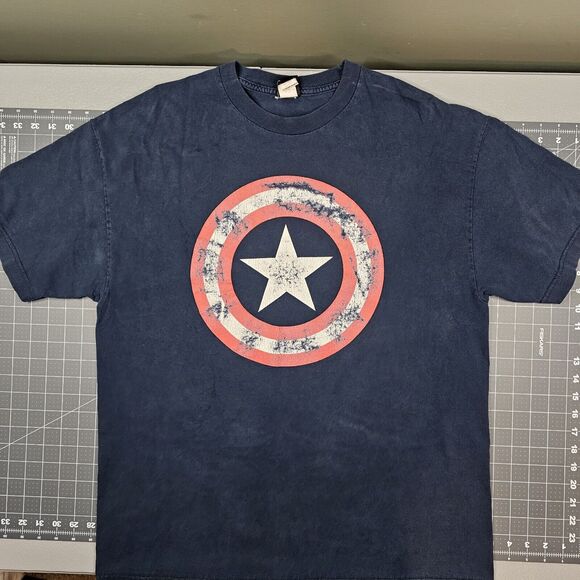 Vtg Captain America Tshirt Mens xl Mad Engine y2k Marvel mcu Comics Streetwear - Picture 1 of 7